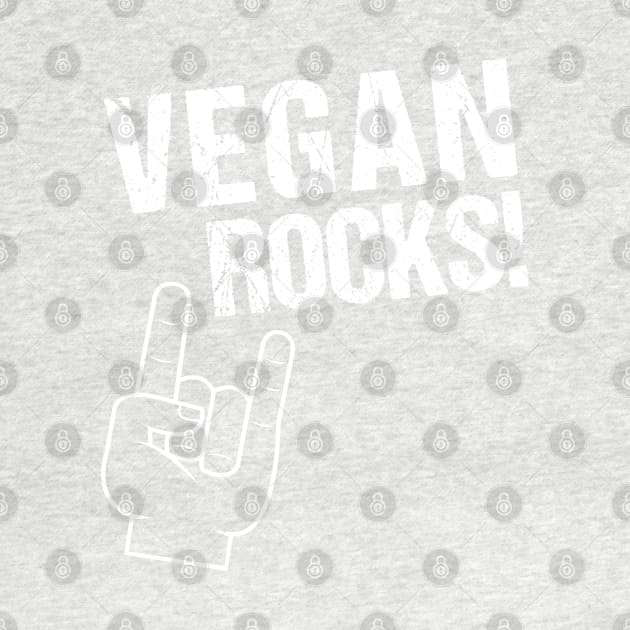 Vegan Rocks T-Shirt. Your Vegan Rock Style Tee! by stearman